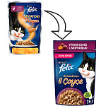 Felix Sensations для кошек (Утка с морковью в соусе)